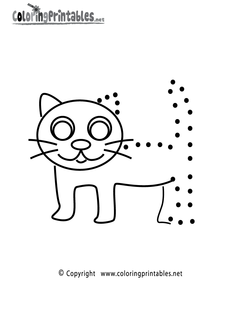 Cat Connect the Dots Activity Printable.