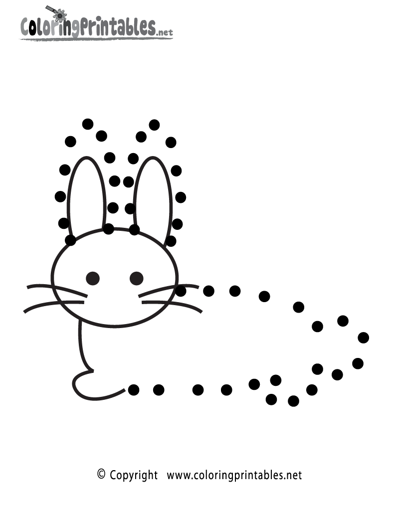 Rabbit Connect the Dots Activity Printable.