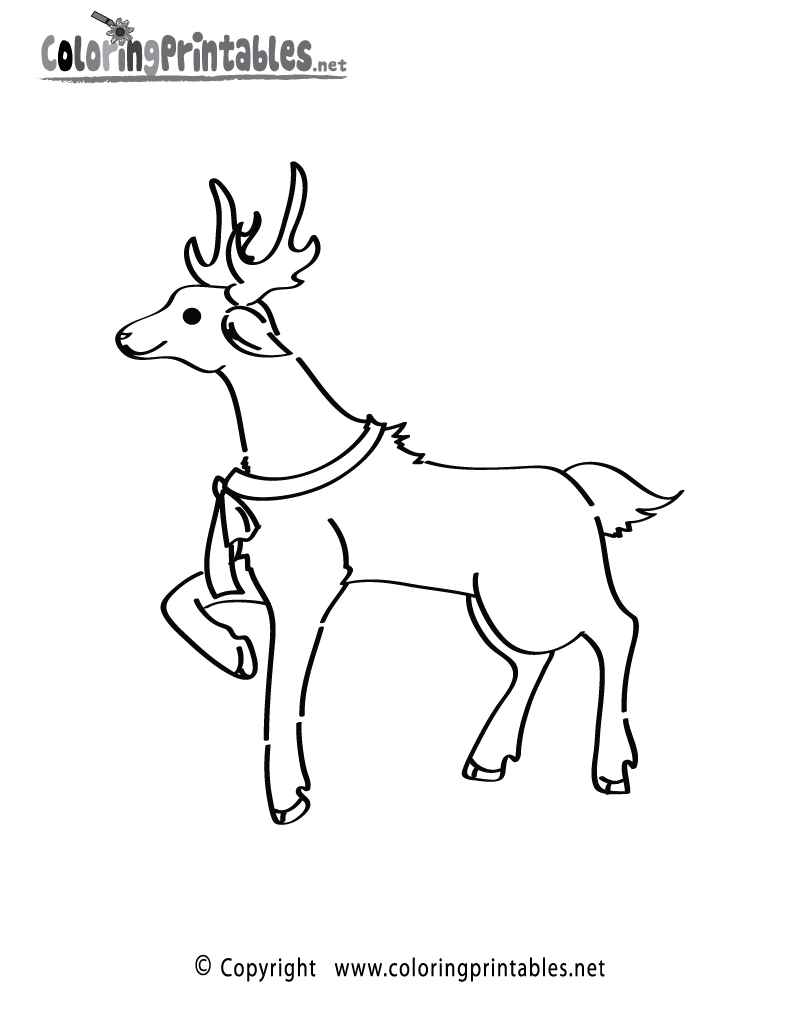 Christmas Reindeer Coloring Page - A Free Holiday Coloring Printable