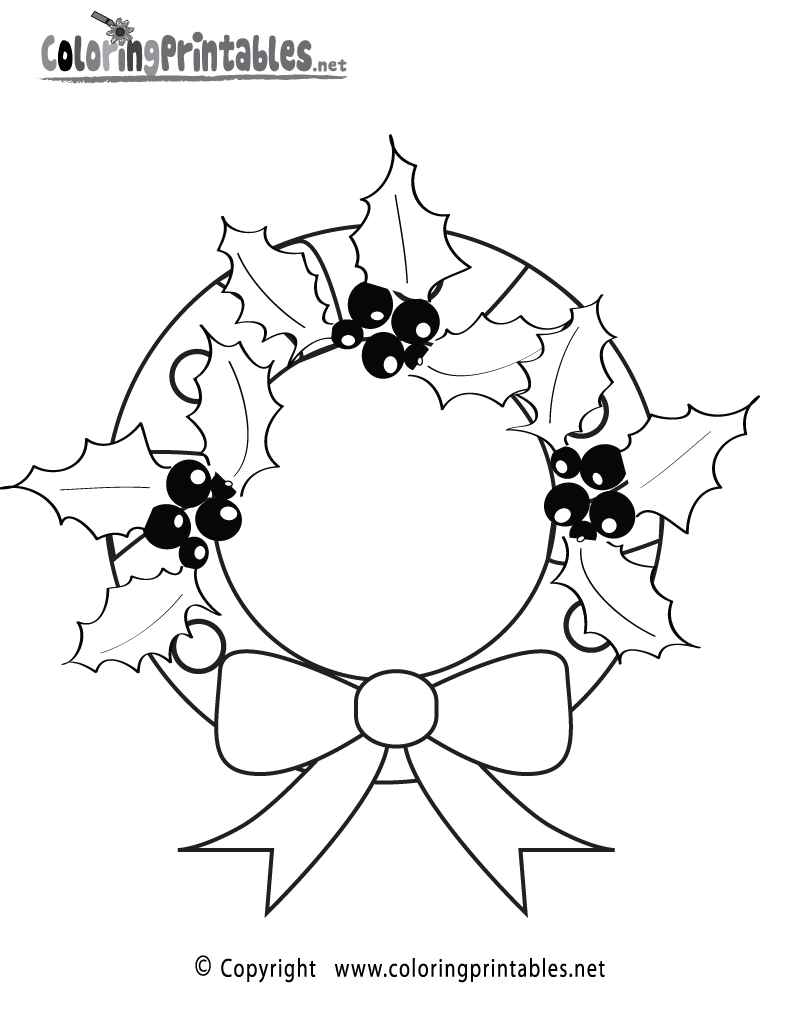 Download Christmas Wreath Coloring Page - A Free Holiday Coloring Printable