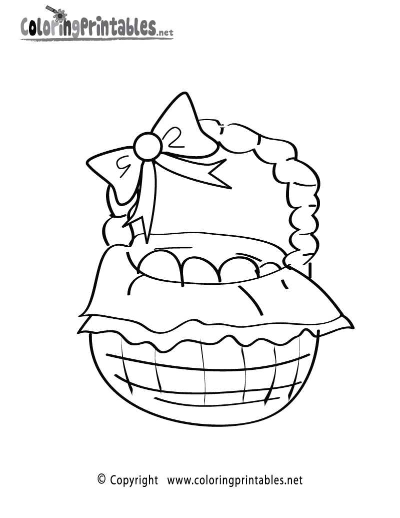 Easter Basket Coloring Page Printable.