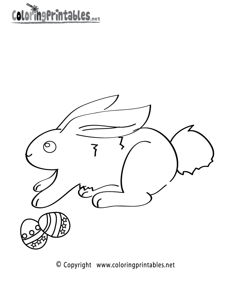 Easter Bunny Coloring Page Printable.