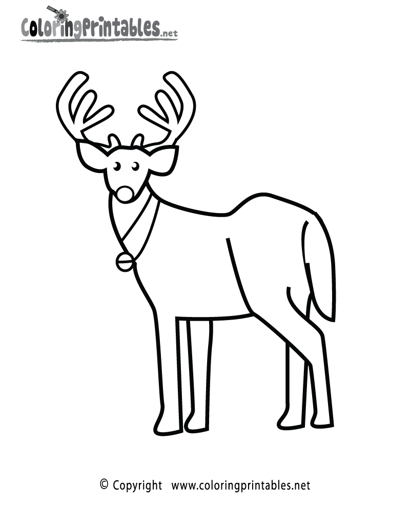 Reindeer Coloring Page Printable.