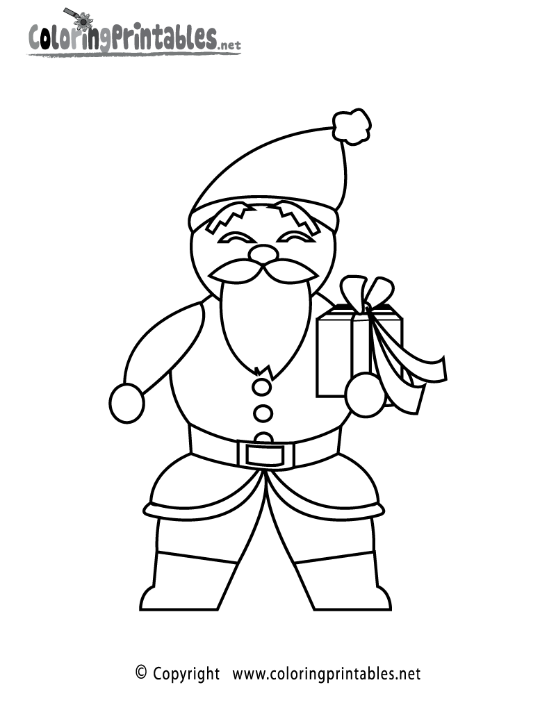 Santa Coloring Page Printable.