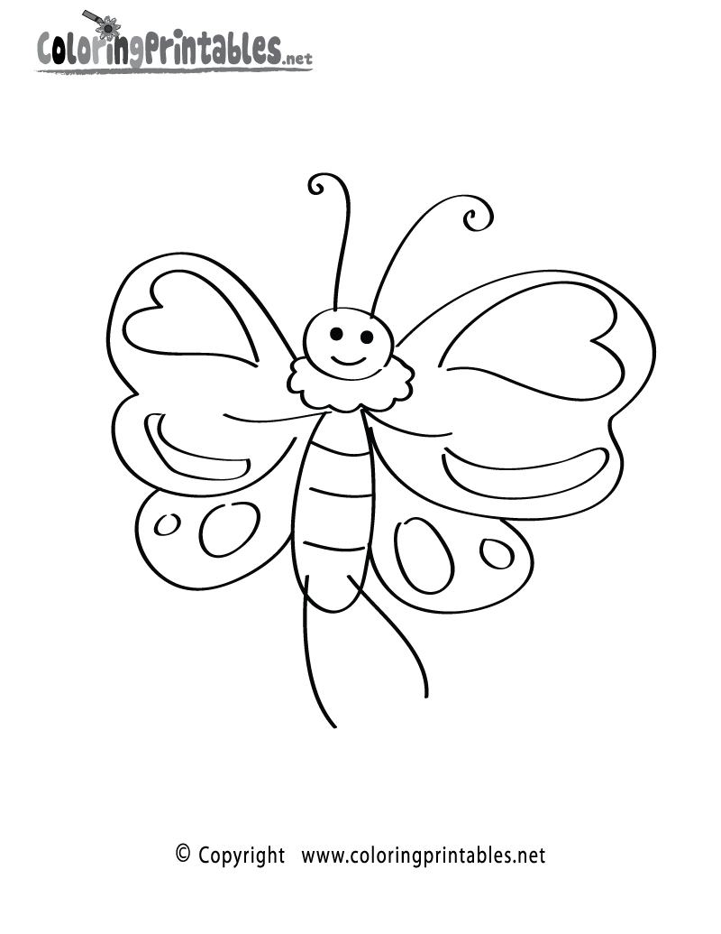 Cartoon Butterfly Coloring Page - A Free Nature Coloring ...