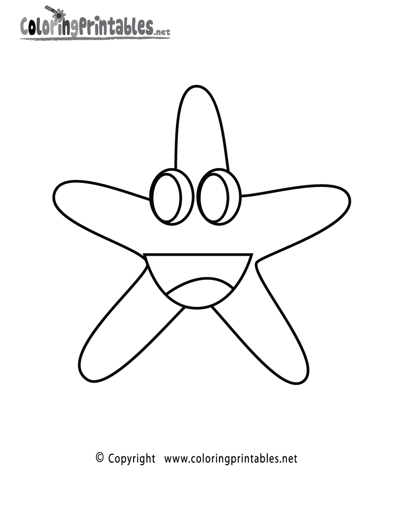 Starfish Coloring Page Printable.