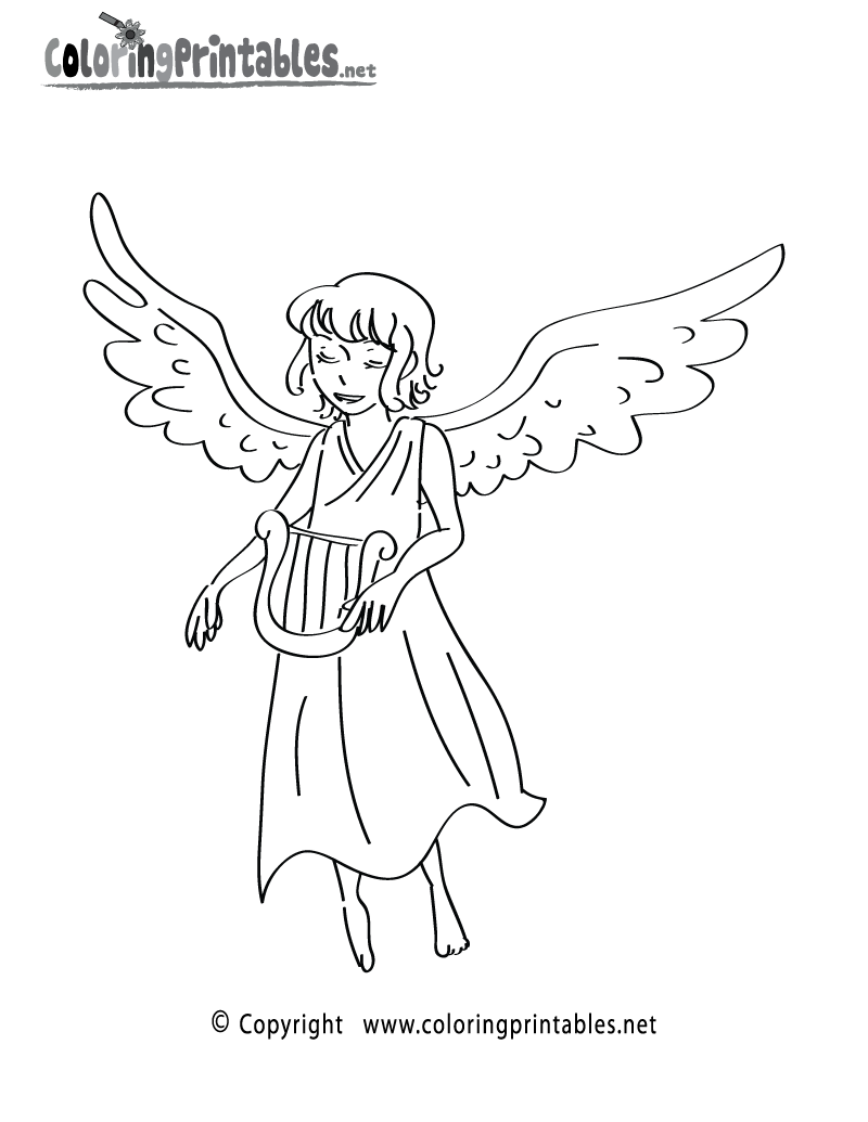 Angel Coloring Page Printable.