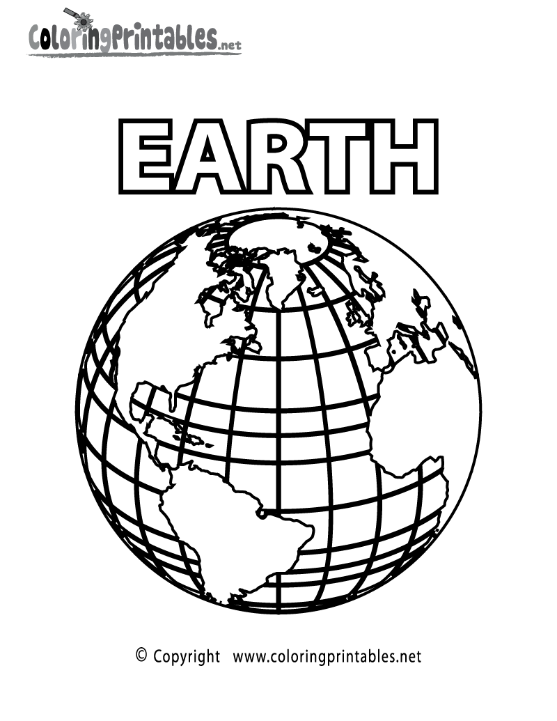 Planet Earth Coloring Page Printable.
