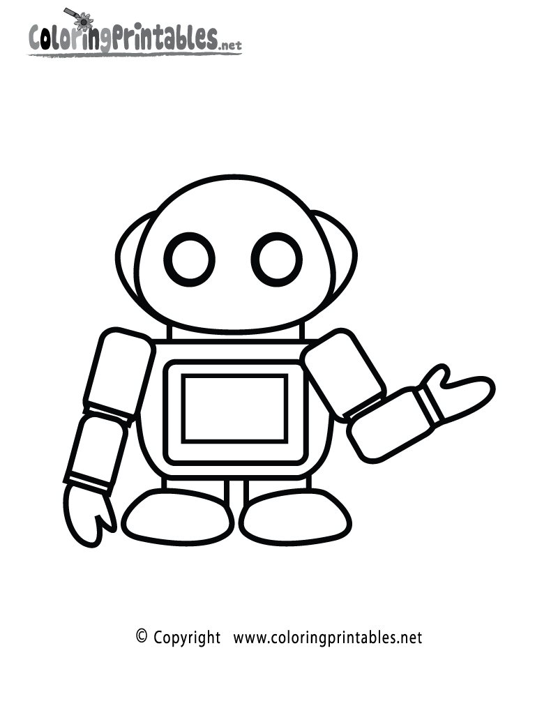 Robot Coloring Page Printable.