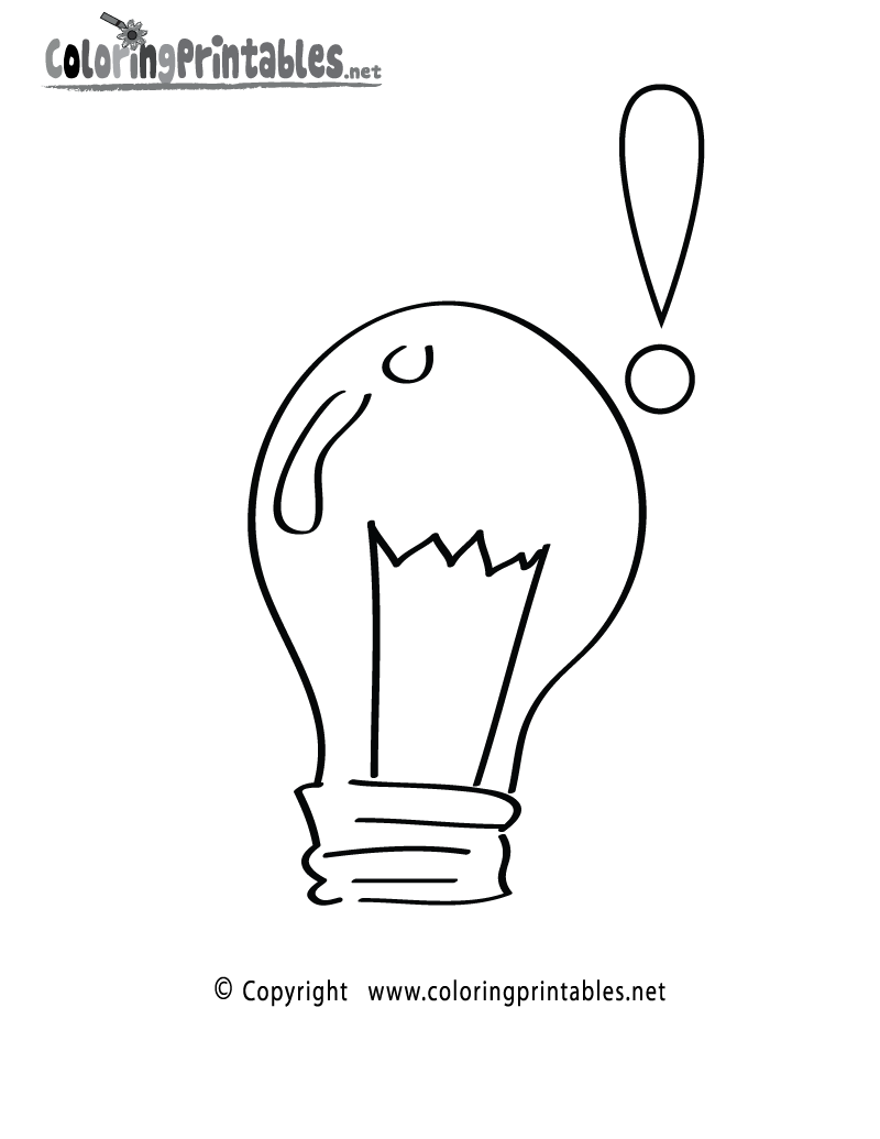 Science Light Bulb Coloring Page Printable.