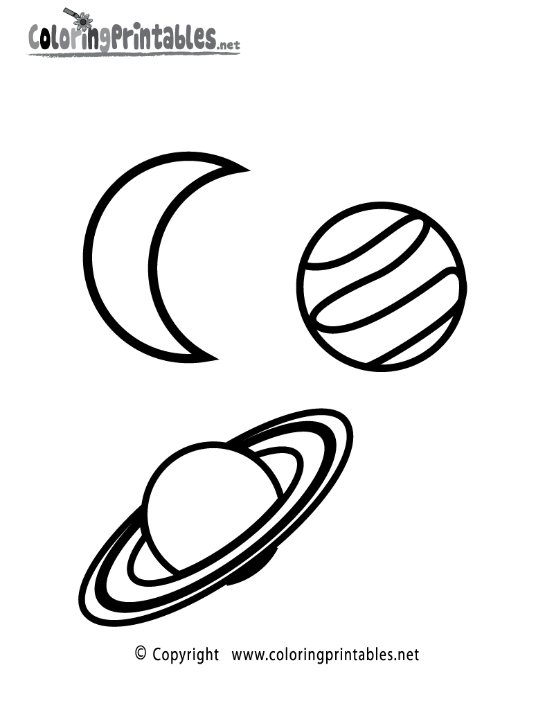 Space Planets Coloring Page Printable.