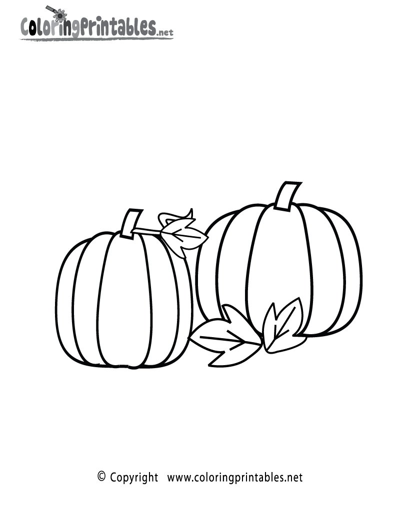 Autumn Pumpkins Coloring Page Printable.