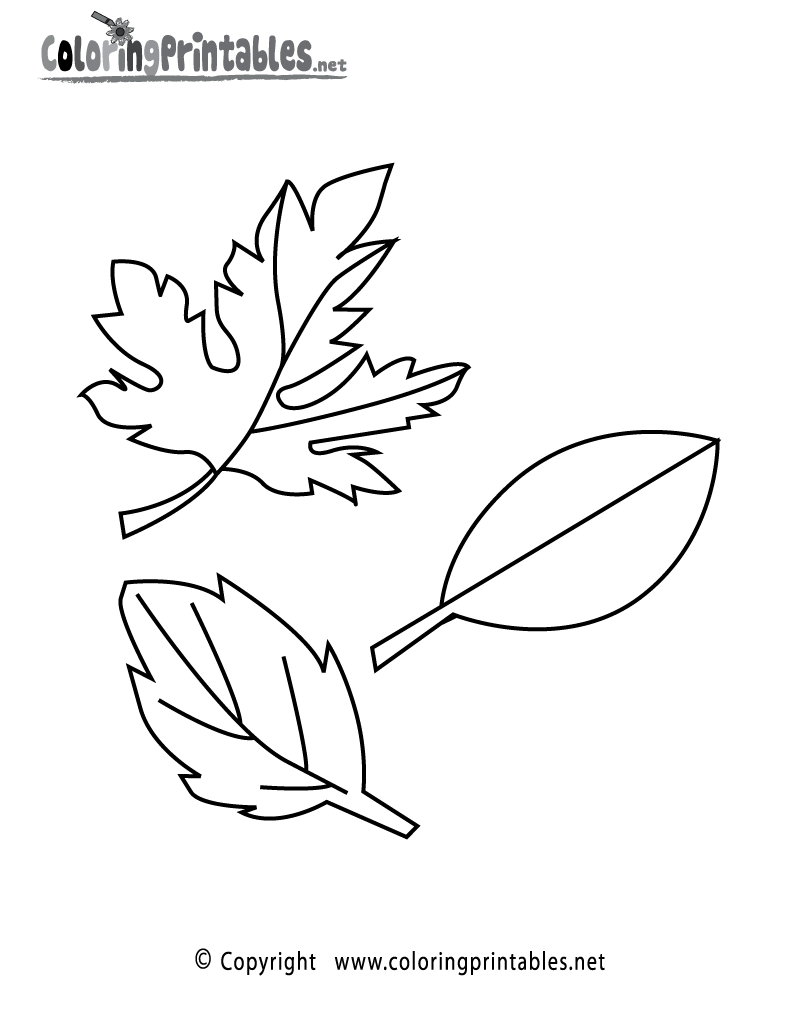 Fall Leaves Coloring Page Printable.