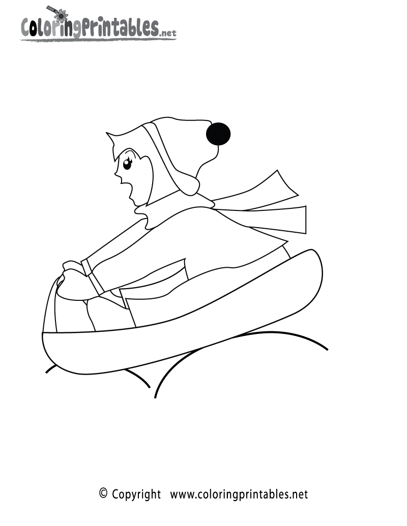 Sled Coloring Page Printable.
