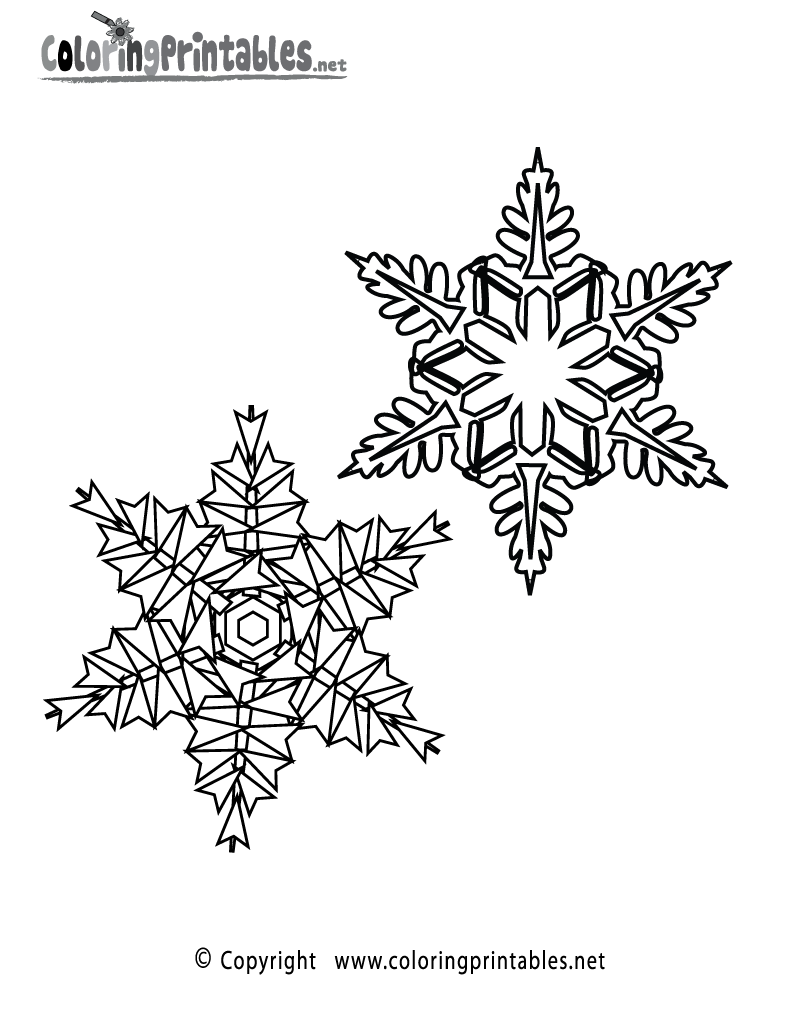 Snowflakes Coloring Page Printable.