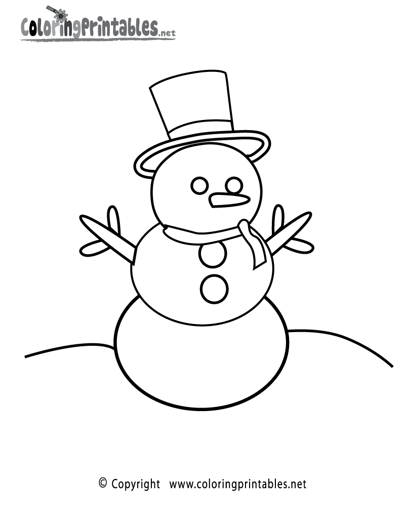 Snowman Coloring Page Printable.