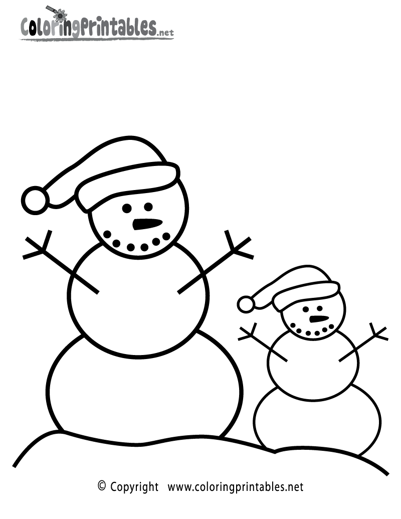Snowmen Coloring Page Printable.
