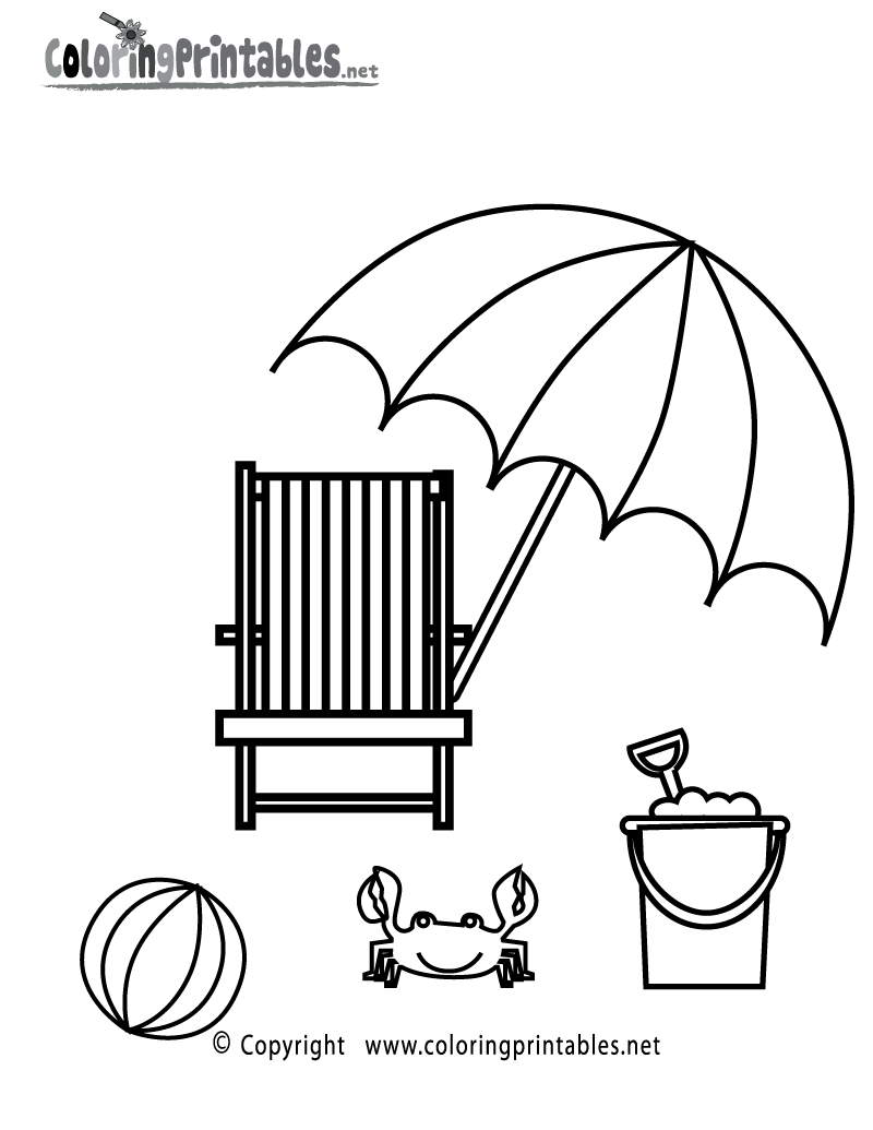 Download Summer Beach Coloring Page - A Free Seasonal Coloring Printable