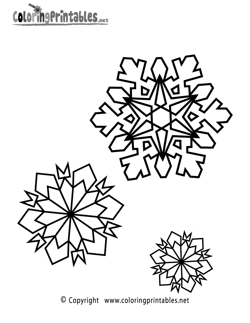 Winter Snowflakes Coloring Page Printable.