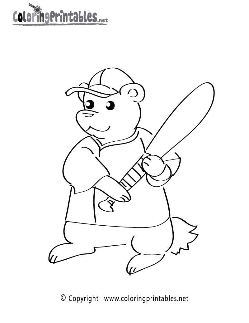 Baseball Batter Coloring Page Printable.