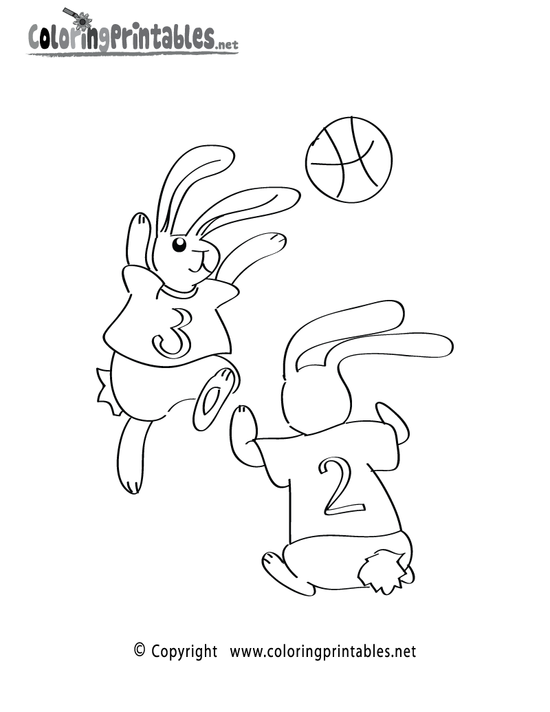 Basketball Game Coloring Page Printable.