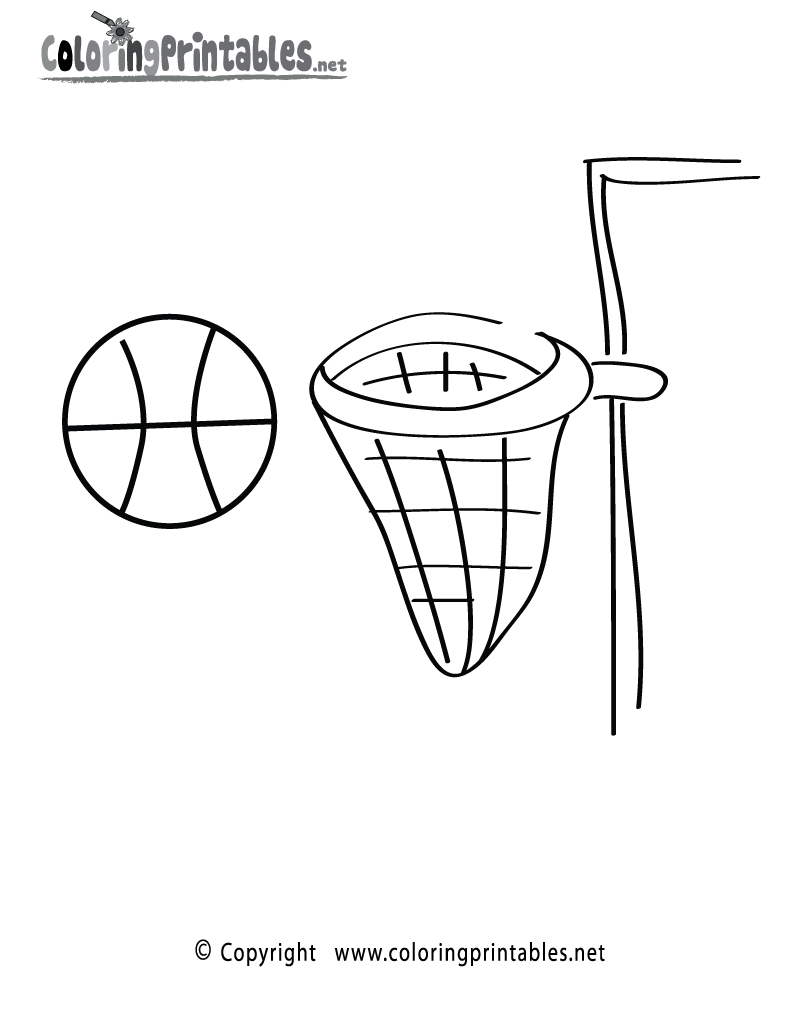 Basketball Net Coloring Page Printable.