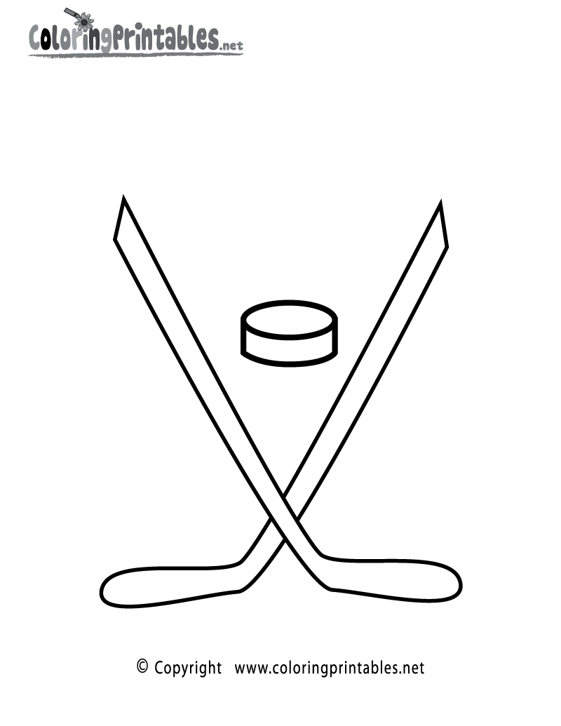 Hockey Coloring Page Printable.