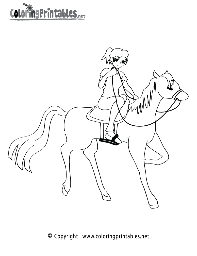 Horseback Riding Coloring Page - A Free Sports Coloring ...