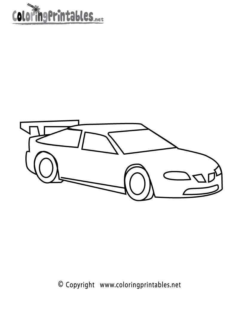 Racing Car Coloring Page Printable.