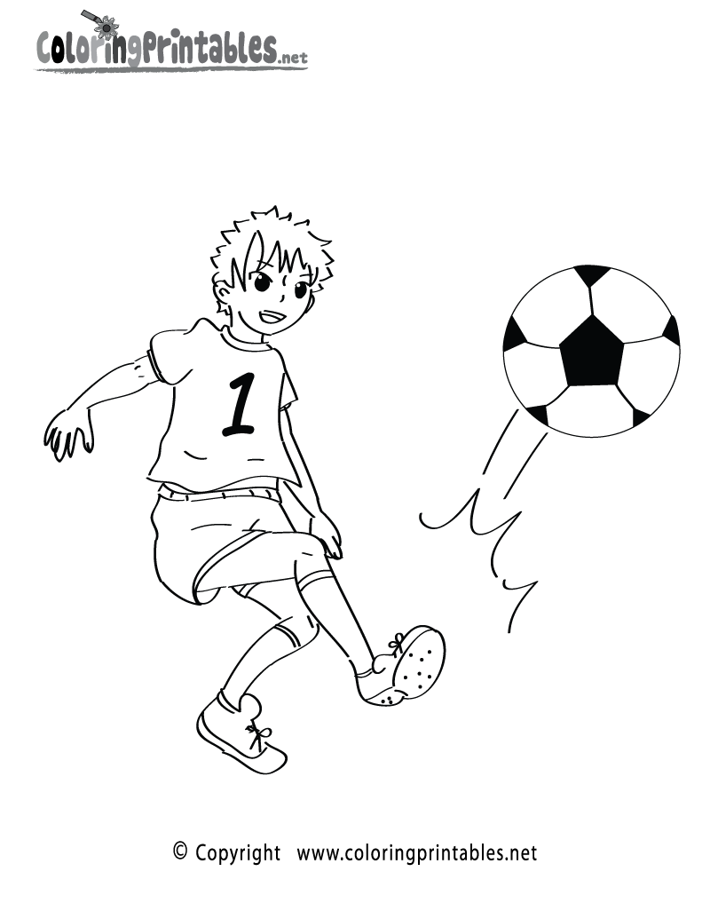 Soccer Game Coloring Page Printable.