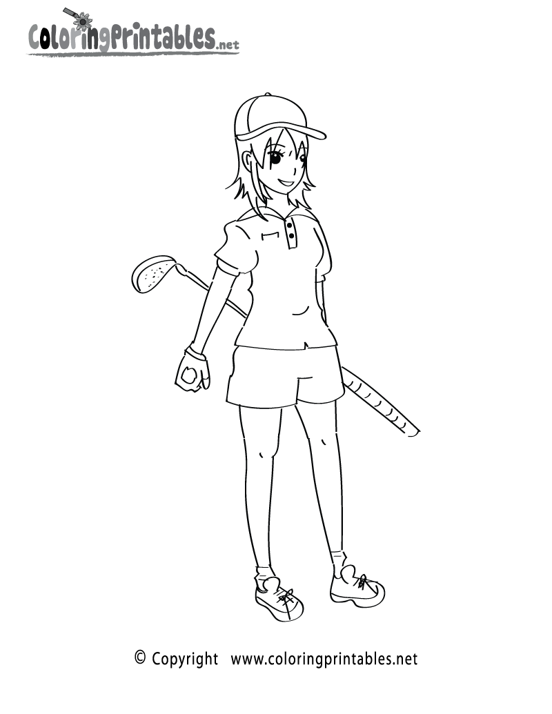 Womens Golf Coloring Page - A Free Sports Coloring Printable