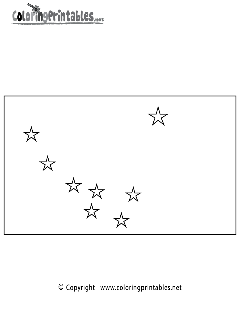 Alaska Flag Coloring Page Printable.