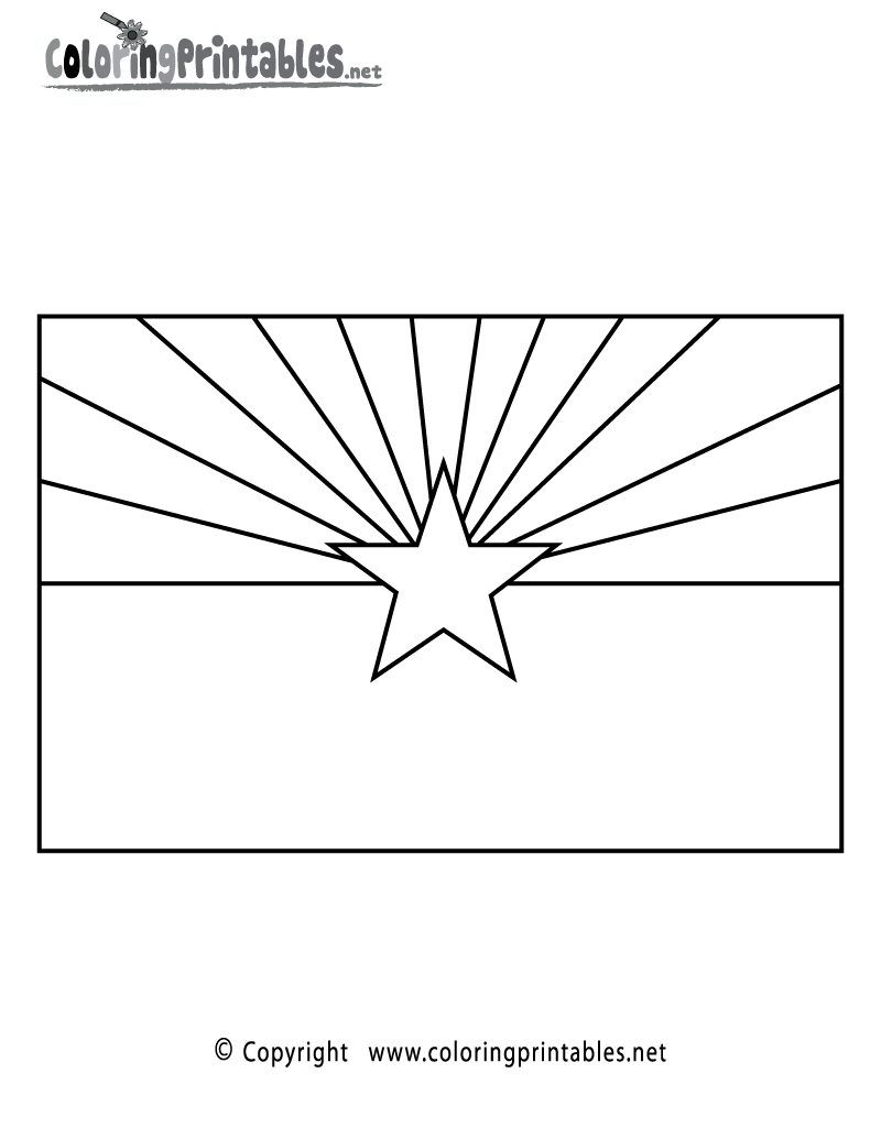 Arizona Flag Coloring Page - A Free Travel Coloring Printable