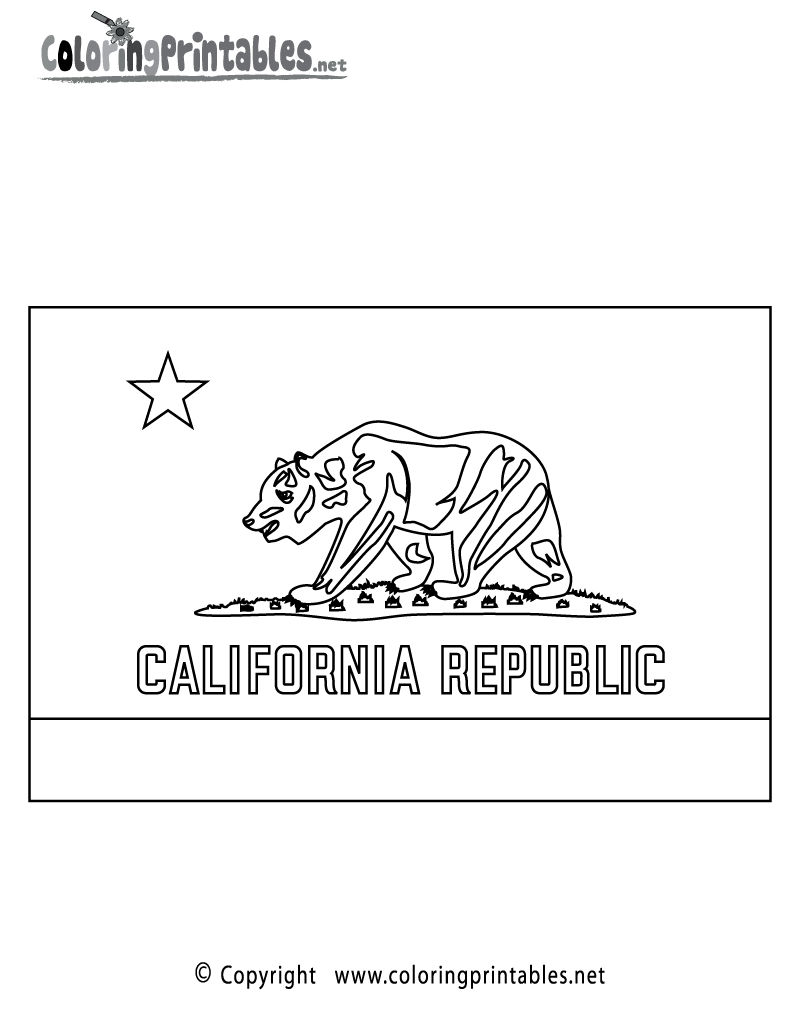 California Flag Coloring Page Printable.