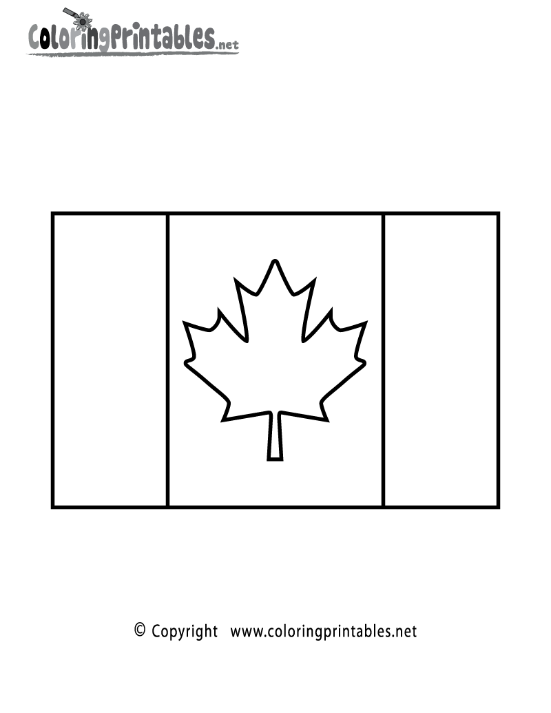 Canada Flag Coloring Page Printable.