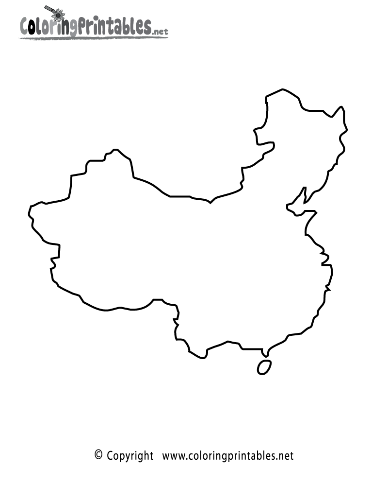 China Map Coloring Page Printable.