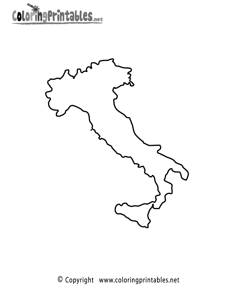 Free Printable Italy Map Coloring Page