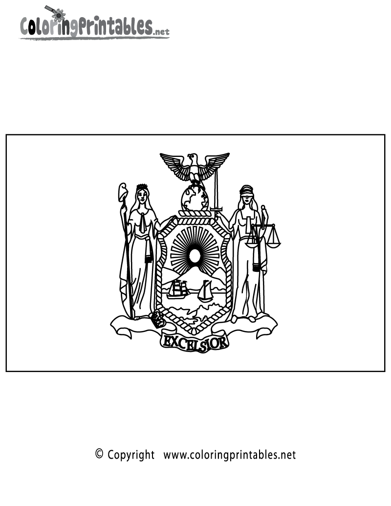 New York State Flag Drawing