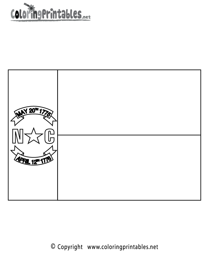 North Carolina Flag Coloring Page Printable.