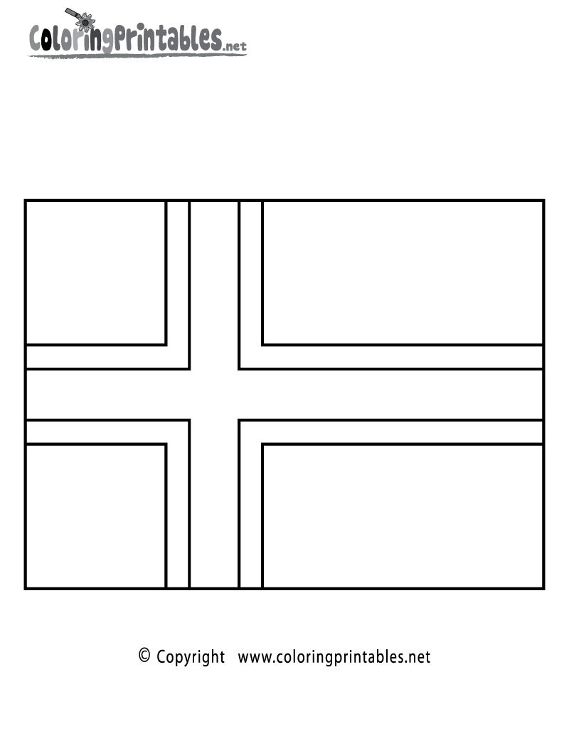 Norway Flag Coloring Page Printable.