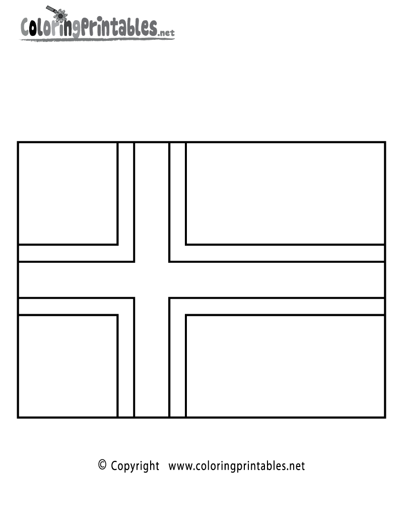 Norway Flag Coloring Page - A Free Travel Coloring Printable