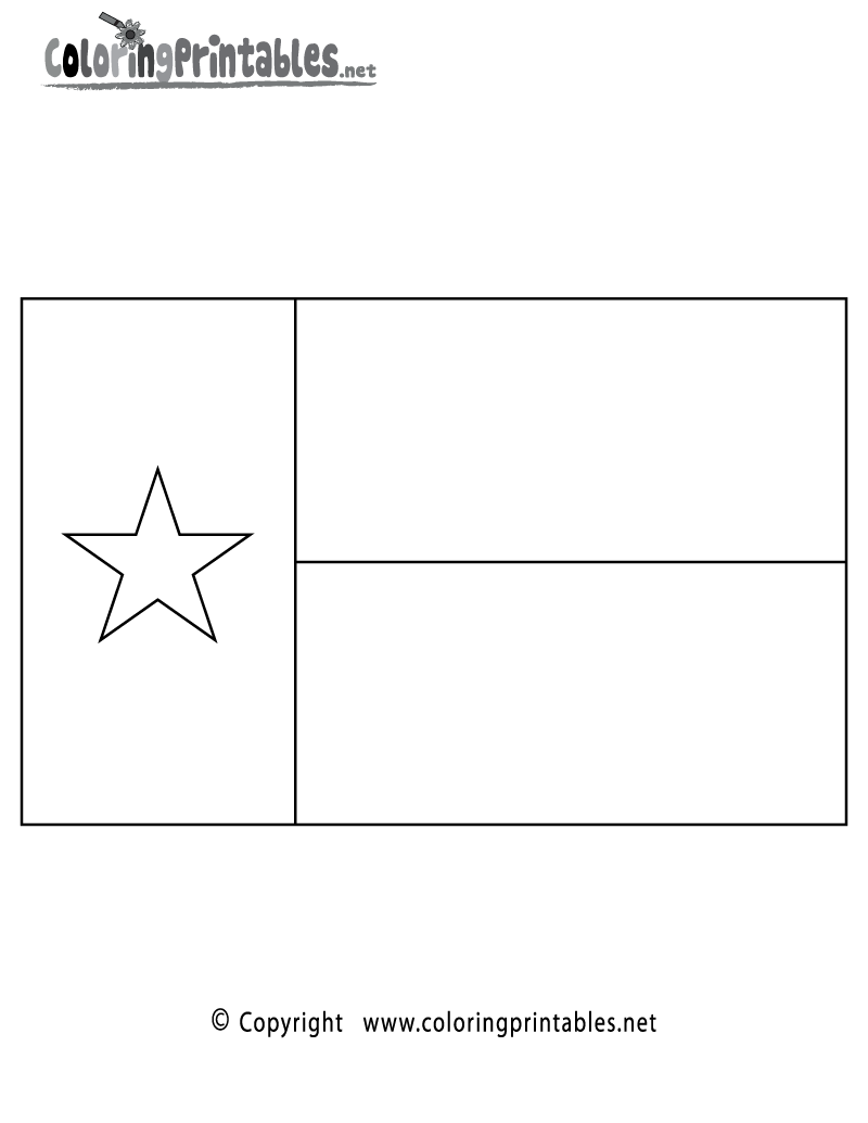 Texas Flag Coloring Page Printable.