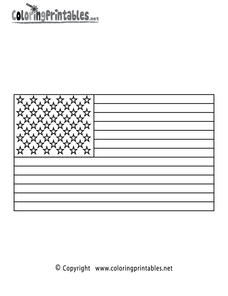 american flag outline printable