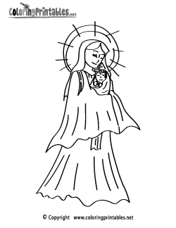 Mother Mary Coloring Page