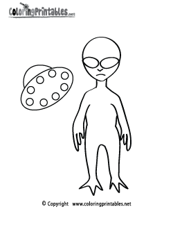 Space Alien Coloring Page