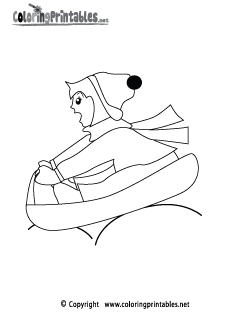 Sled Coloring Page