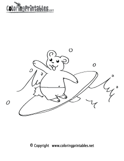 Summer Surfing Coloring Page