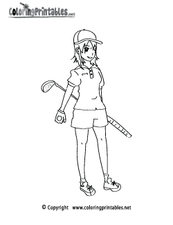 Women's Golf Coloring Page