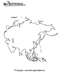 Asia Map Coloring Page