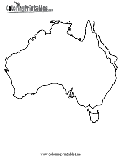 Australia Map Coloring Page